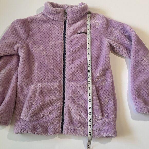 Columbia Fire Side Jacket Girls L Purple/ Lavender Full Zip Fleece Mock Neck - Picture 9 of 15